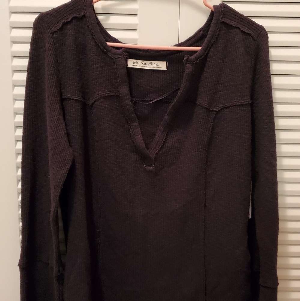 We The Free Womens Large Black Long Sleeve Sweater